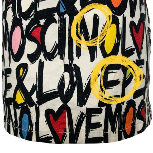 Love Moschino Peace & Love Logo All Over Print Dress 2 Shift Mini - Picture 9 of 16